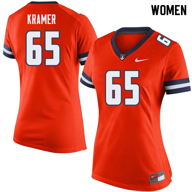 Women #65 Doug Kramer Illinois Fighting Illini College Football Jerseys Sale-Orange